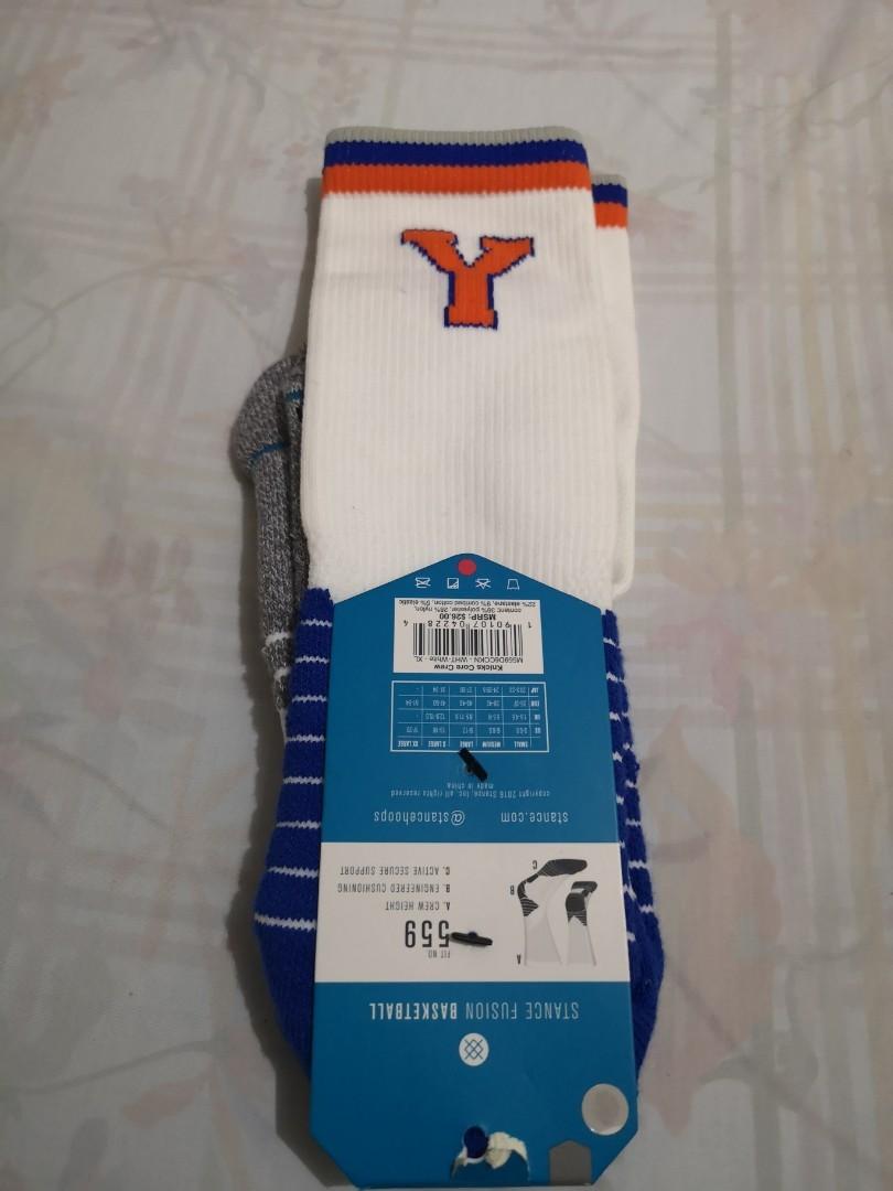 Stance New York Knicks dri-fit socks (Category: Activewear) located in Manila. Submitted by prelovedbymarieee (Listing ID 233591009, Image 2). Description: White, blue, orange New York knicks design.