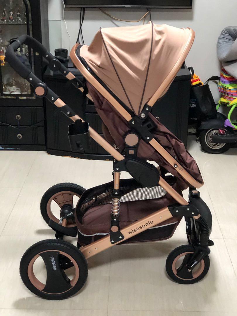 Stroller big wheels w Suspension Babies Kids Going Out