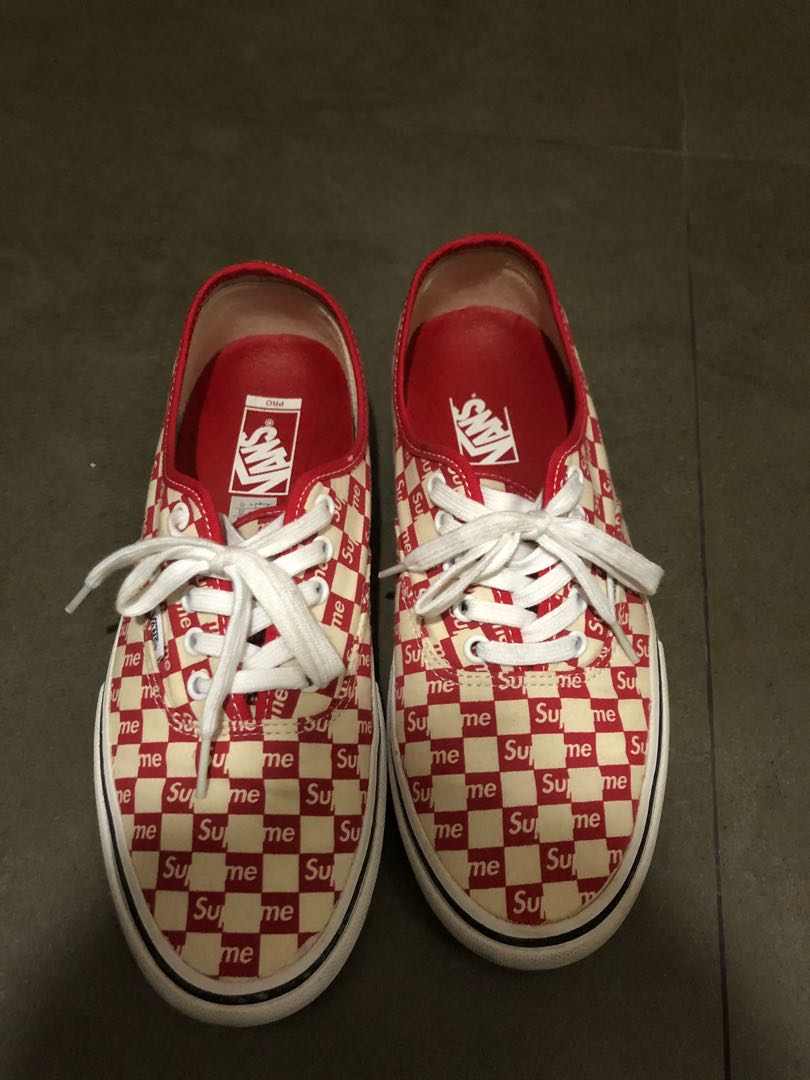 supreme vans red checkered