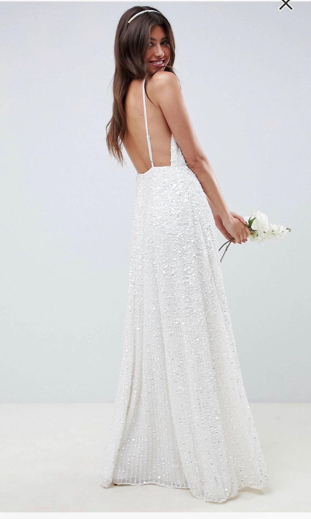Wedding ROM dress ASOS sequin cami low back maxi dress, Women's Fashion,  Dresses & Sets, Evening dresses & gowns on Carousell