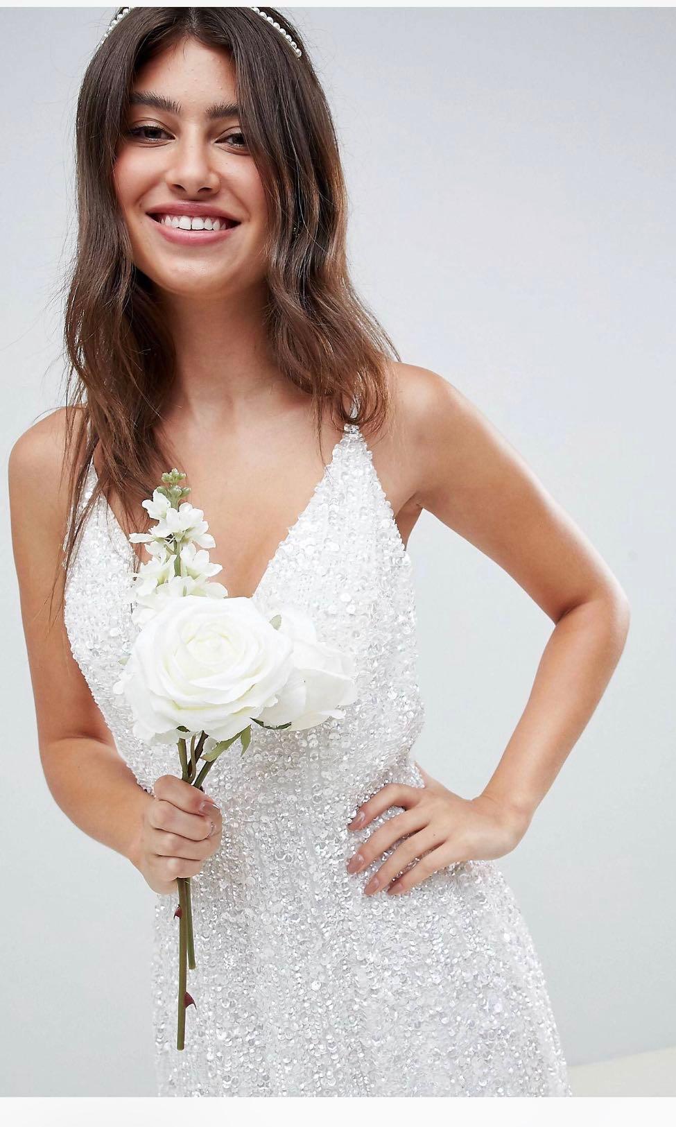 Asos sequin sales cami wedding dress