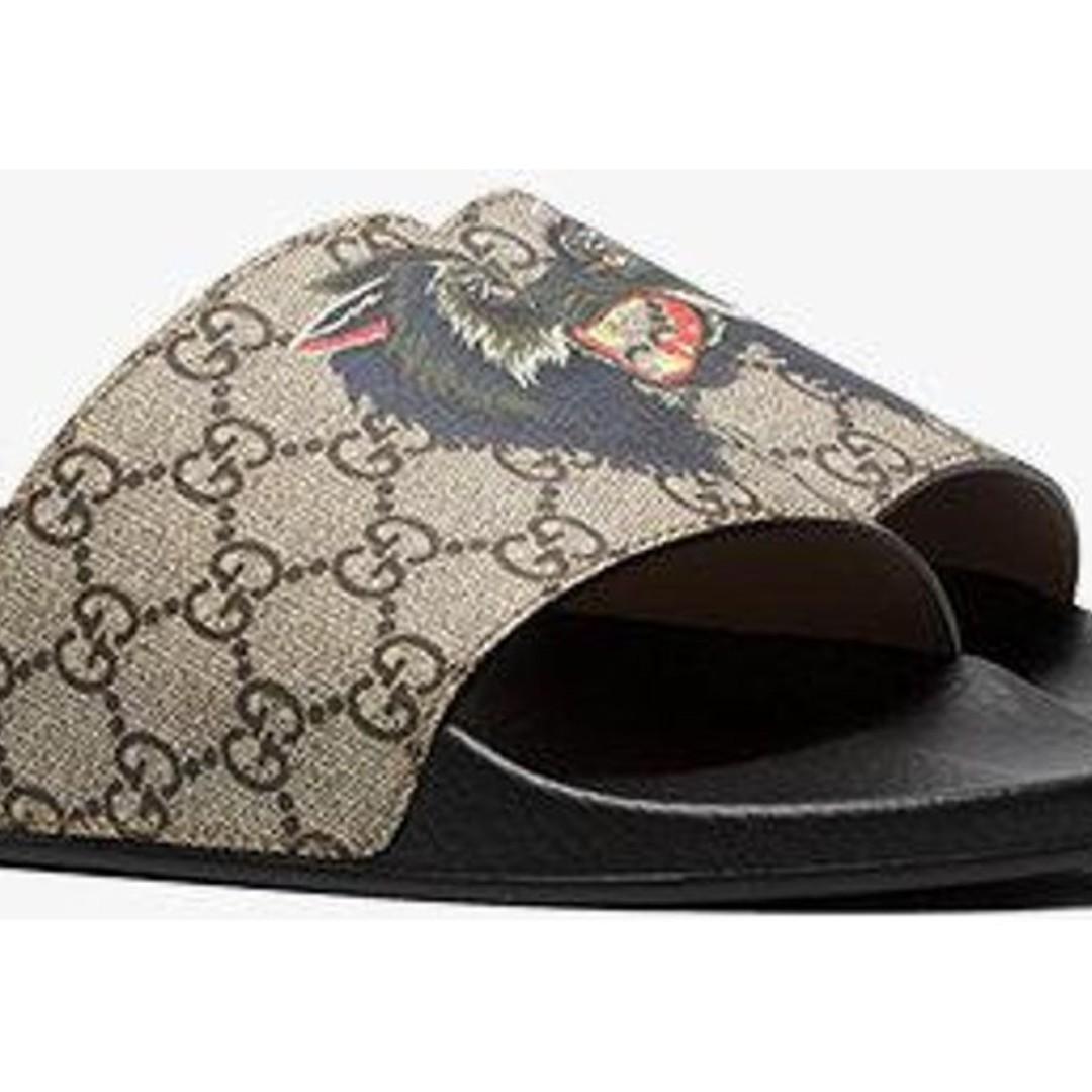 gucci slides wolf head