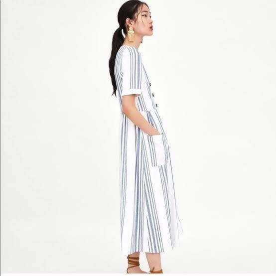 zara linen midi dress
