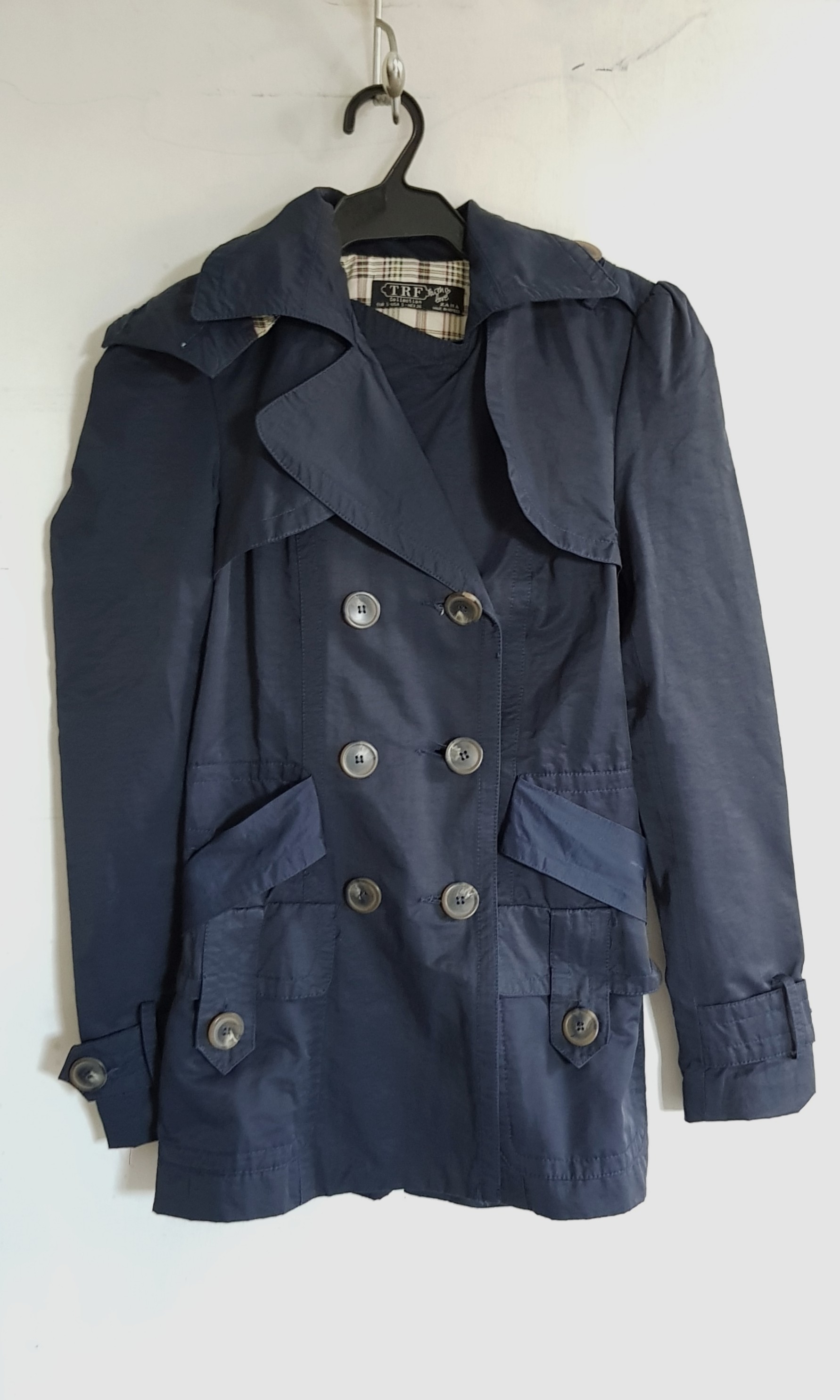 Zara navy trench coat on sale