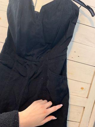 Black off shoulder play suit