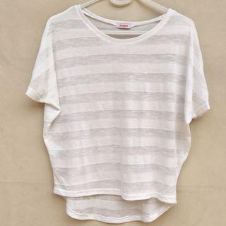 Jellybean White Sheer Stripes Shirt