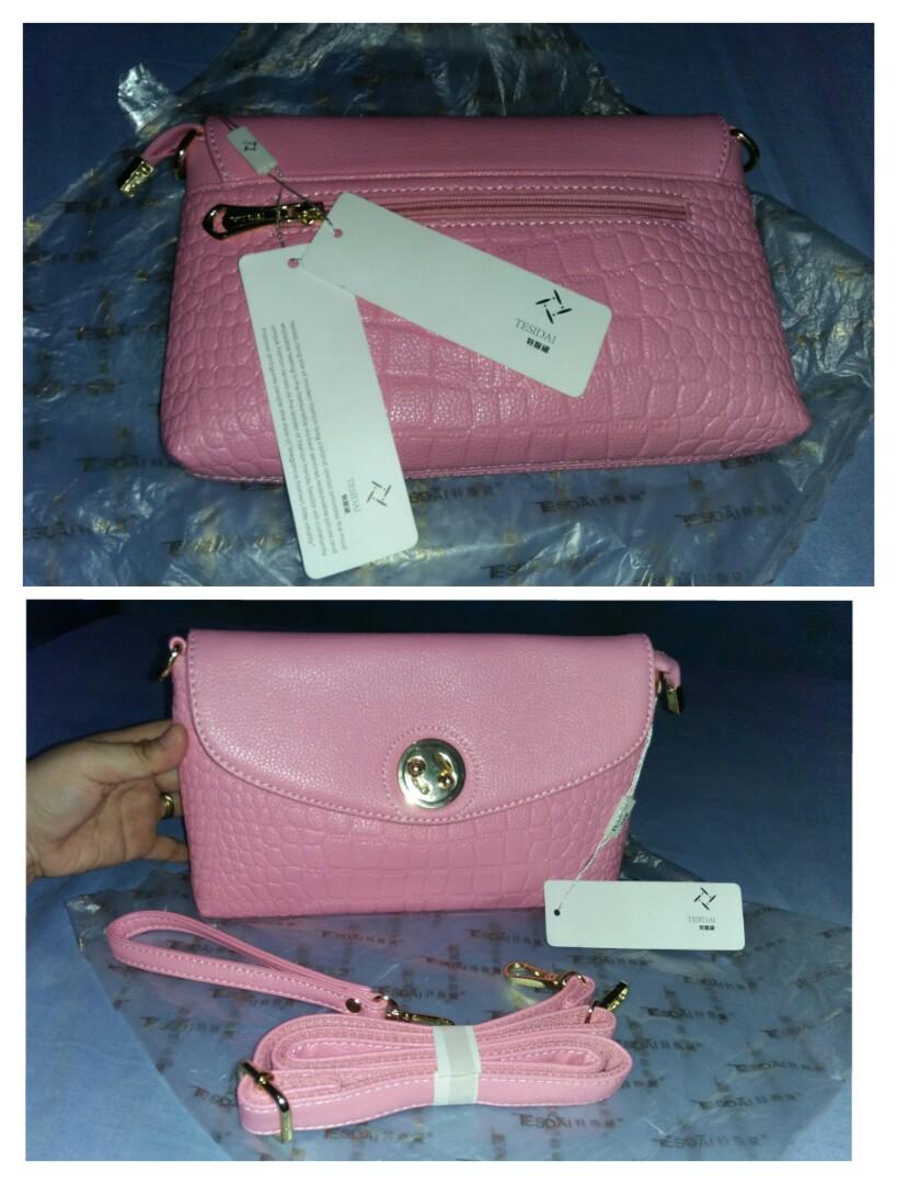 2 way tesidai pink sling hand bag