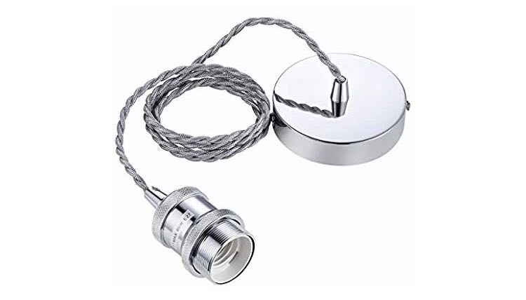 3323 Vlike Pl01 Chrome Ceiling Rose Light Pendant Fitting Vintage