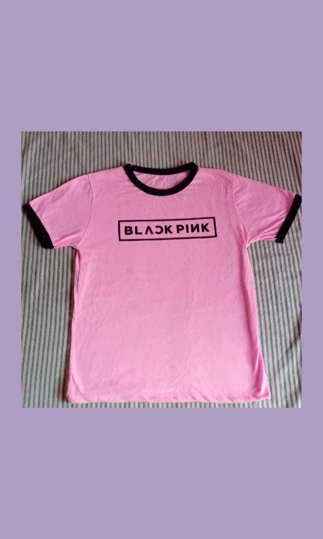 Blackpink Shirt In Pink And Black Lining Sleeves For Kids Women S