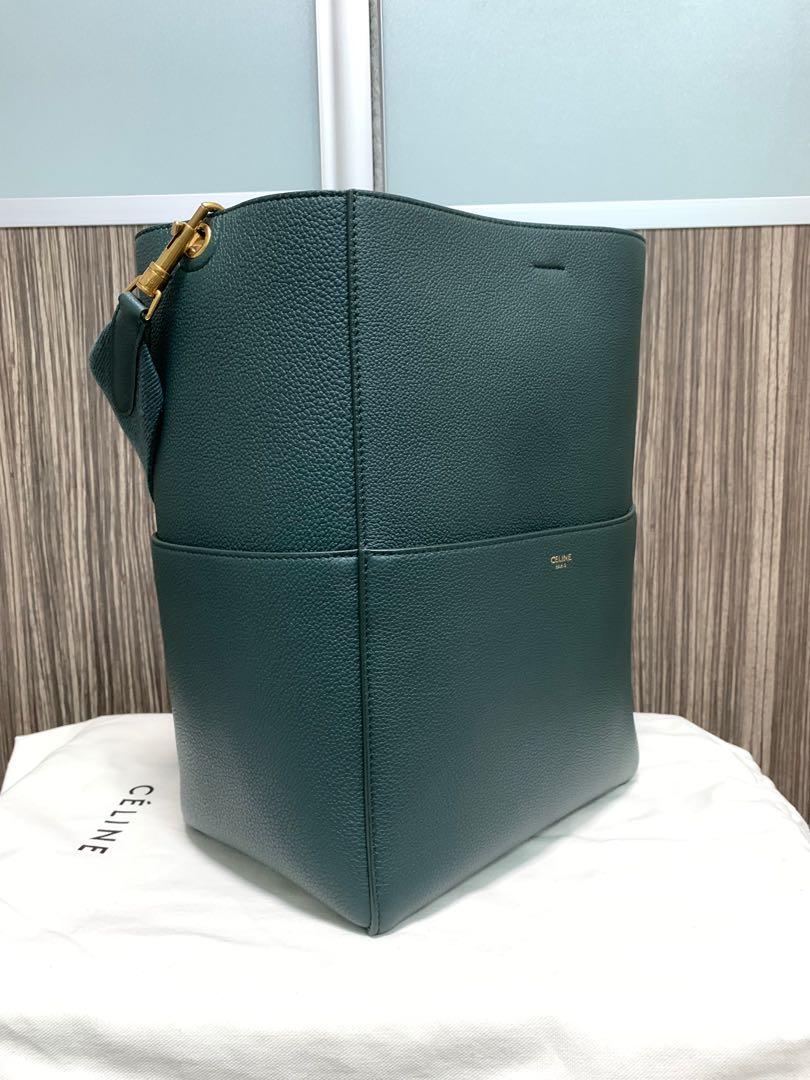 celine sangle bucket bolsa in soft grained calfskin