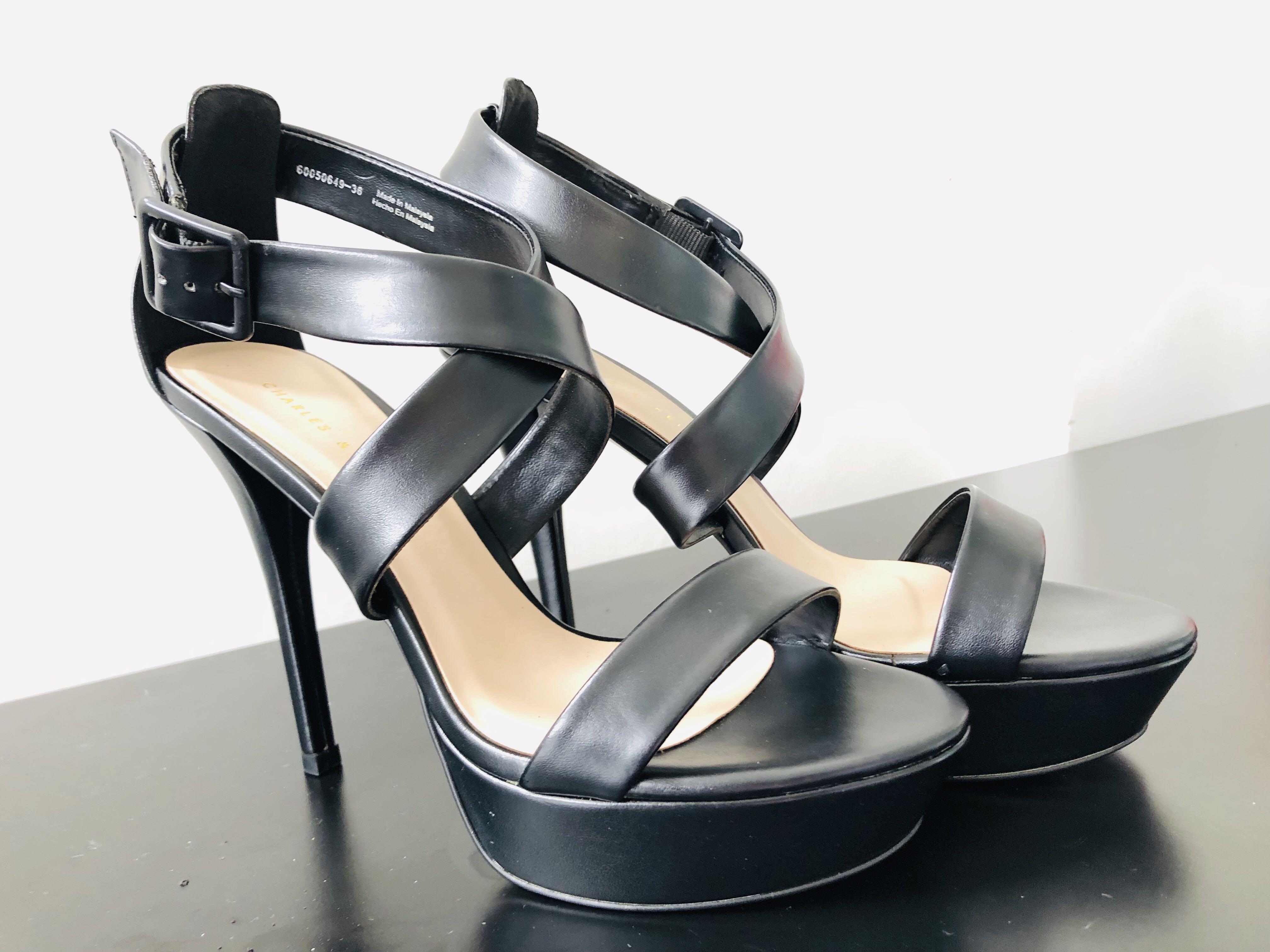 black criss cross heels