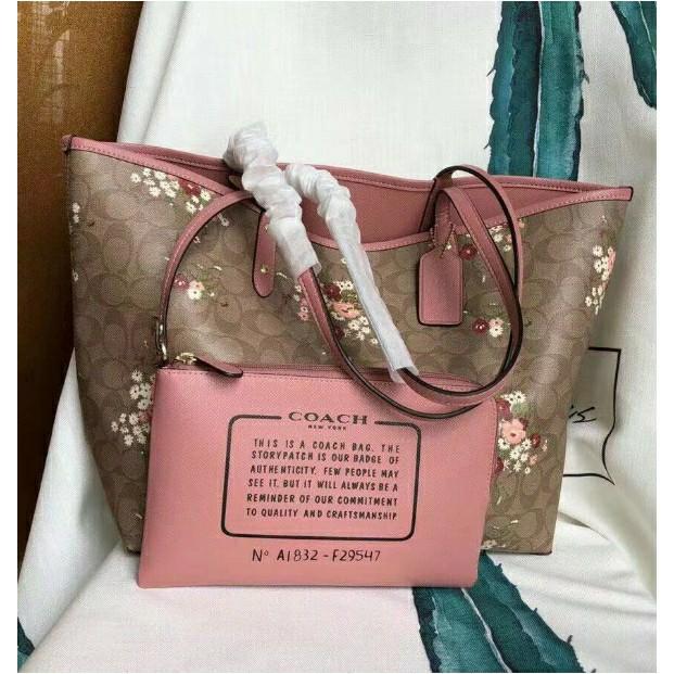 Coach floral sales reversible tote