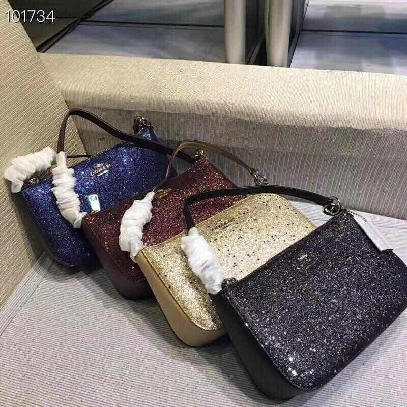 COACH F39656 TOP HANDLE POUCH with STAR GLITTER