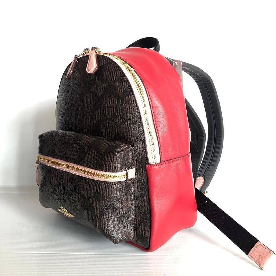 Coach F68094 mini charlie backpack sign brown multi size 20 x 24 cm