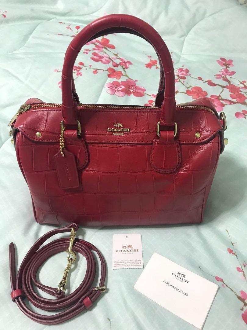 Coach Mini Bennett Satchel in Croc Embossed Leather