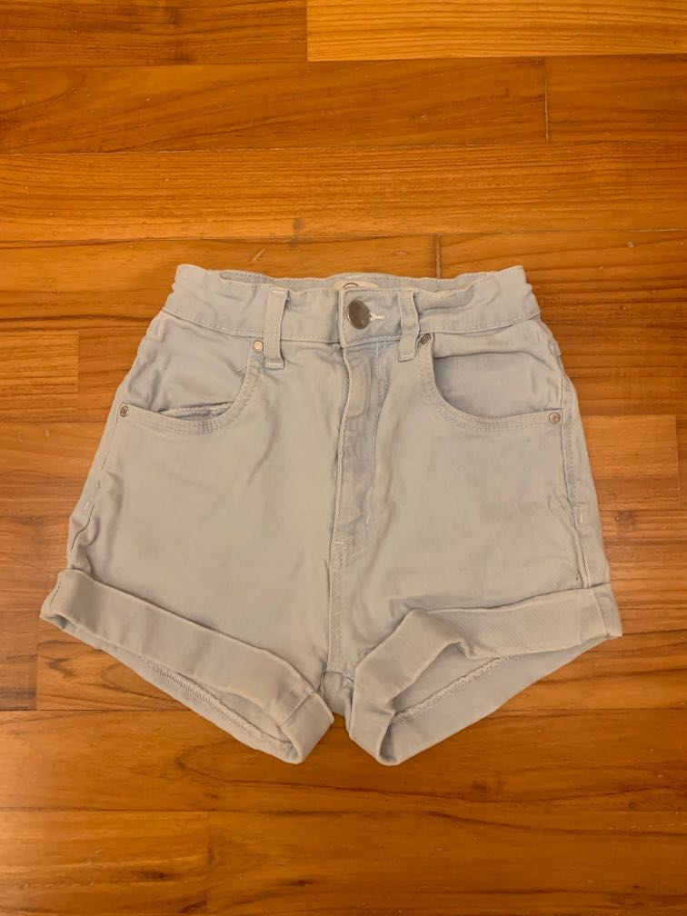 high rise classic stretch denim short