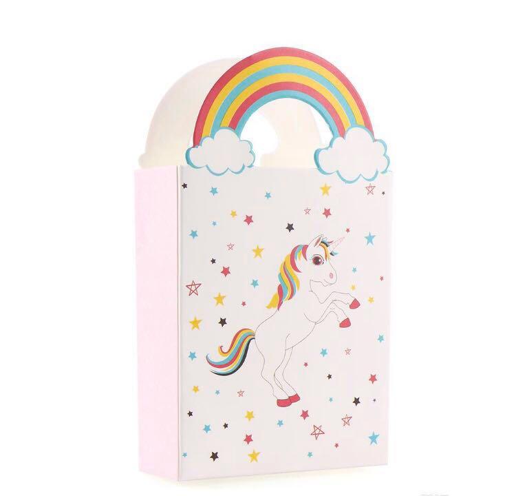 Cute Unicorn Pattern Party Rainbow Paper Bags For Gifts Kids Gifts