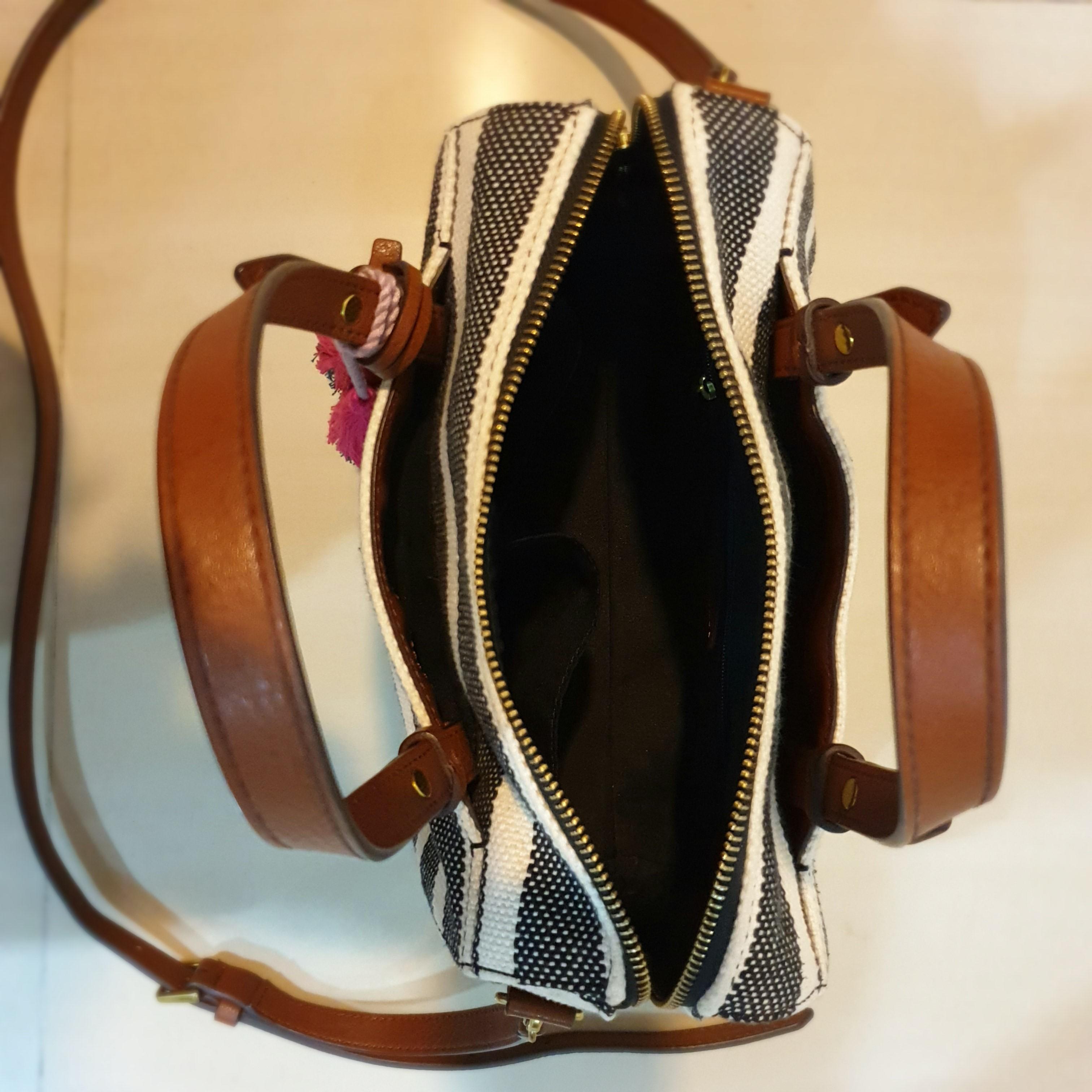 Fossil Rachel Satchel Handbag black stripe Women s Fashion Bags Wallets Cross body Bags on Carousell