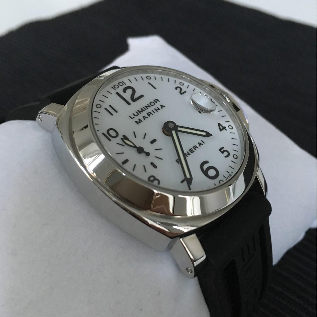Panerai Luminor Marina PAM049 40mm white dial overhauled 2013 excellent