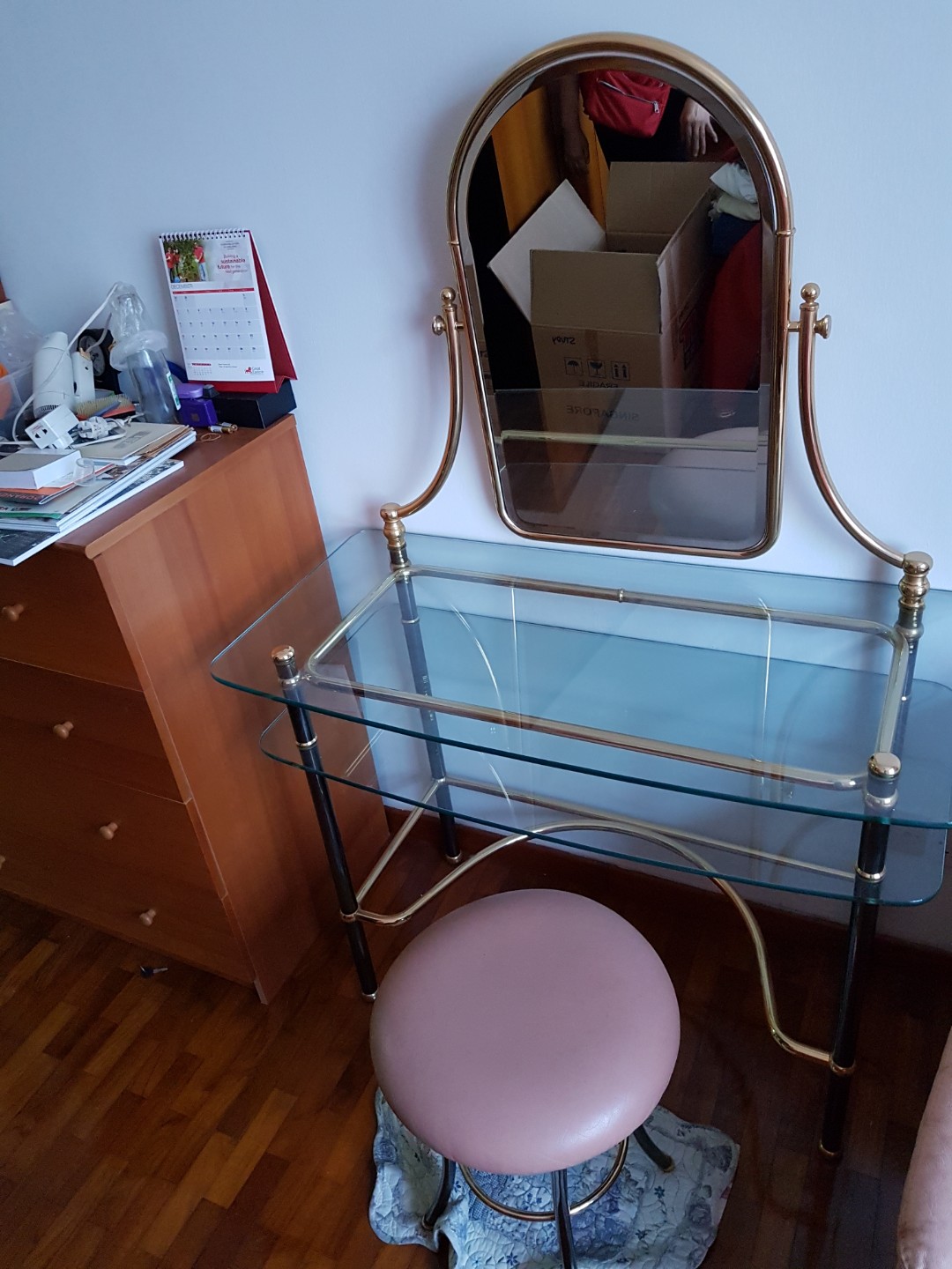 Glass Vanity Table Set Furniture Tables Chairs On Carou
