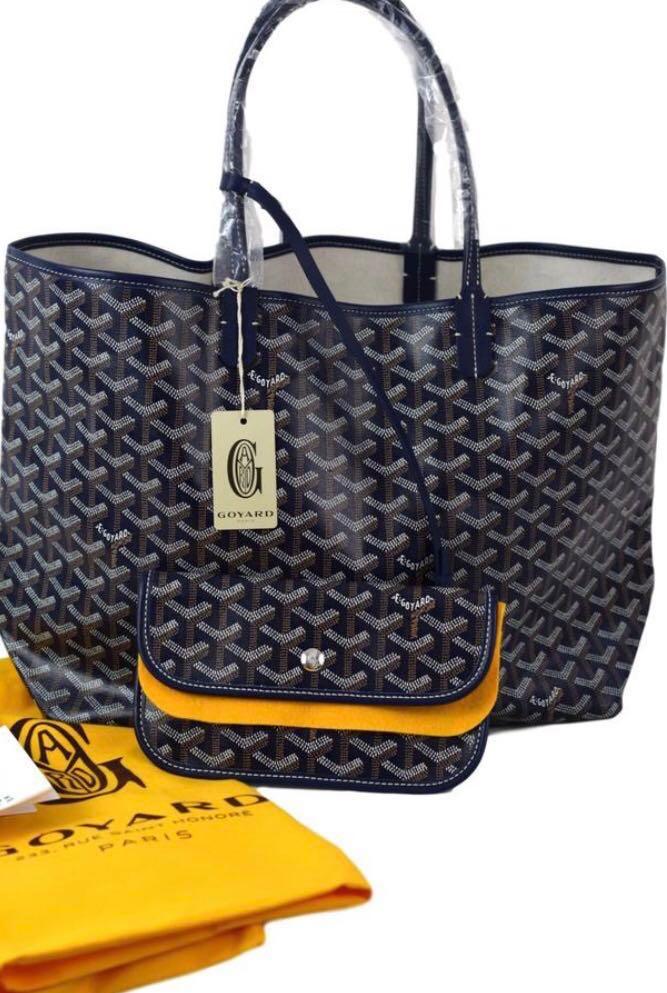 goyard tote bag navy blue