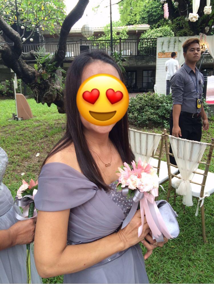 gray gown for ninang