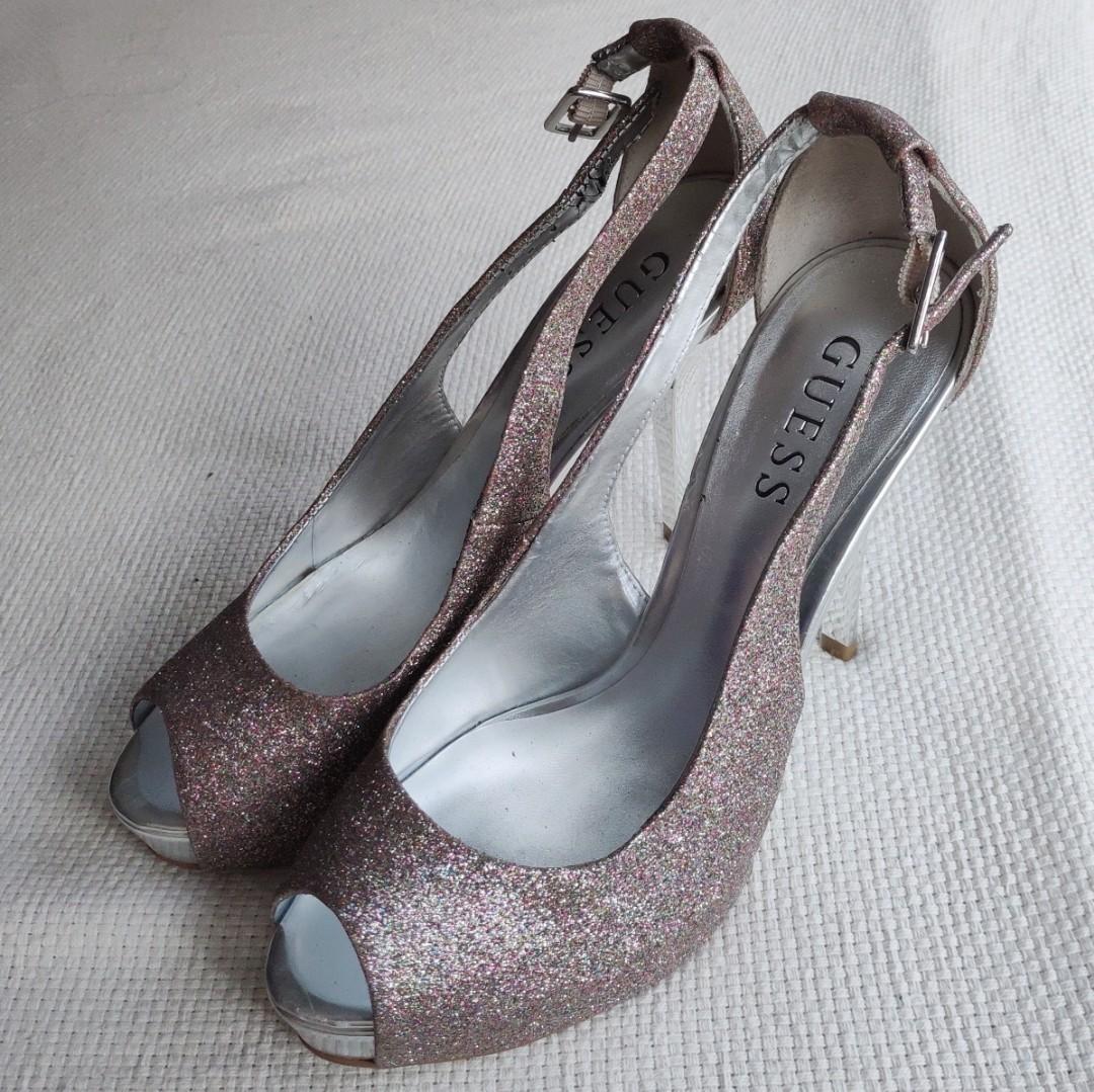 Guess Sparkly Slingback Heels, Women's 