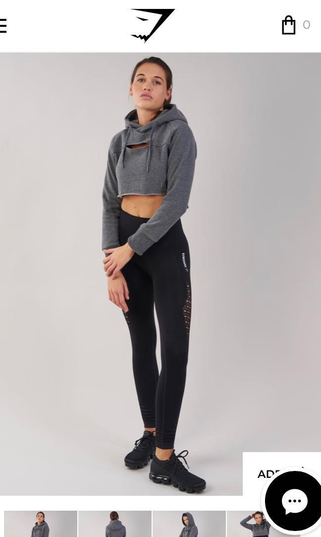 Gymshark Cropped Hoodie in Dark Grey