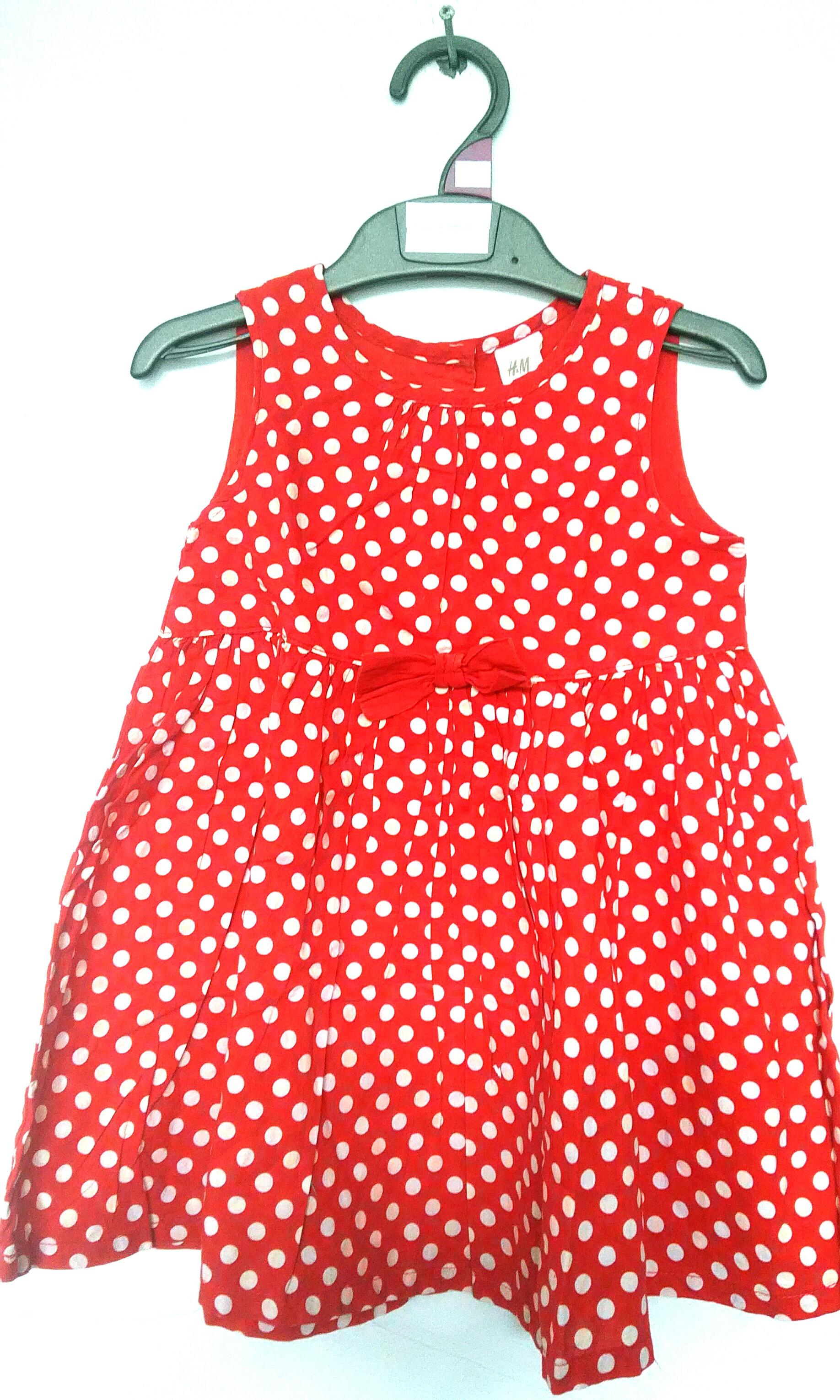 H M Baby Dress Polkadot Red White Babies Kids Babies Apparel On Carousell
