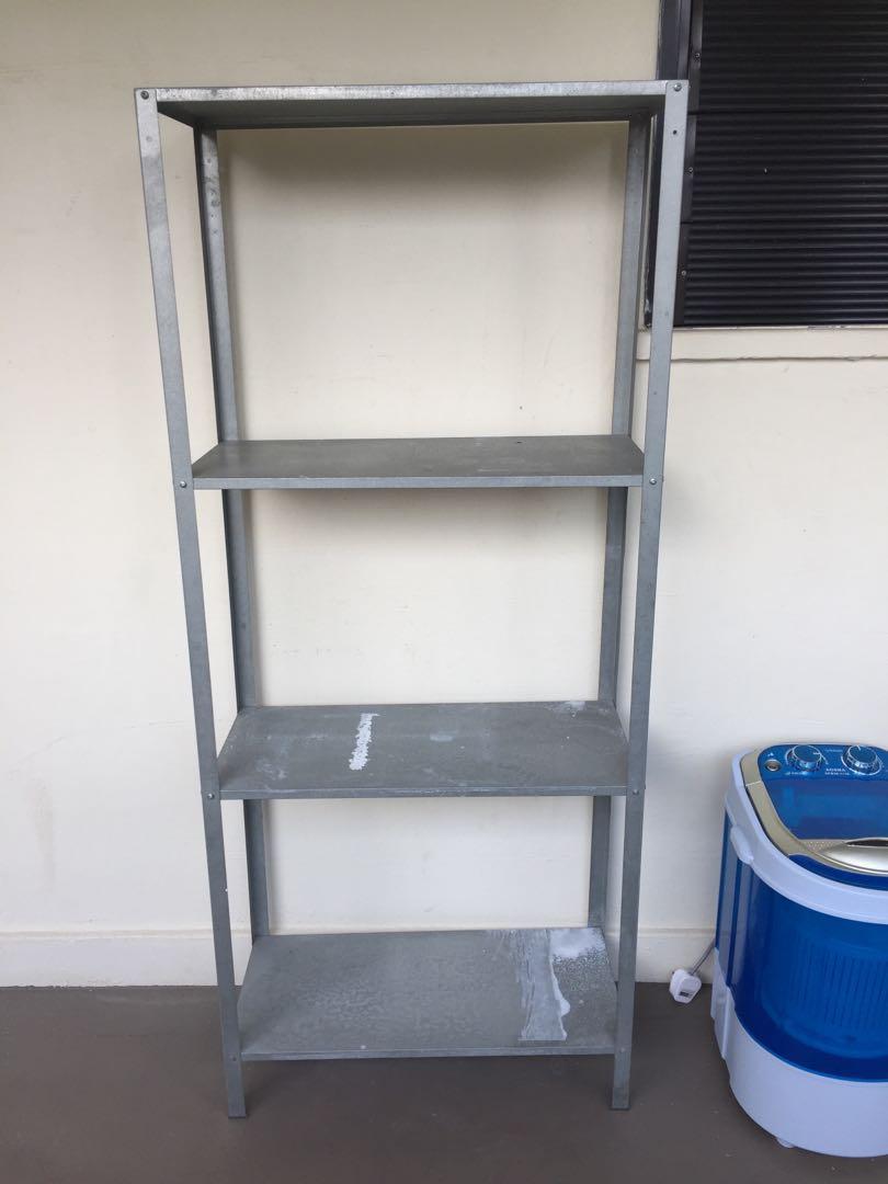 ikea slanted shelf on Ikea Hyllis Storage Rack Shelves Furniture Home Living Furniture Shelves Cabinets Racks On Carousell