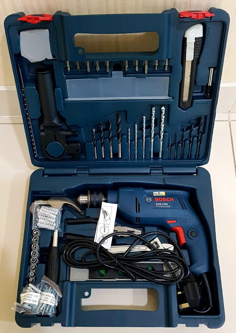 Impact Drill Machine Bosch GSB 1300 550 Watts with 100 Accessories