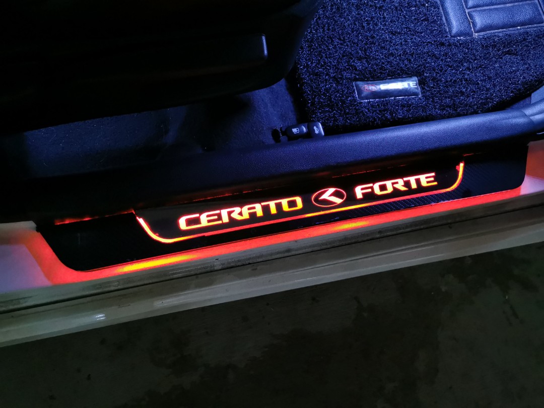 Kia Cerato Forte Illuminated LED Door Sill Scuff Plates, Car