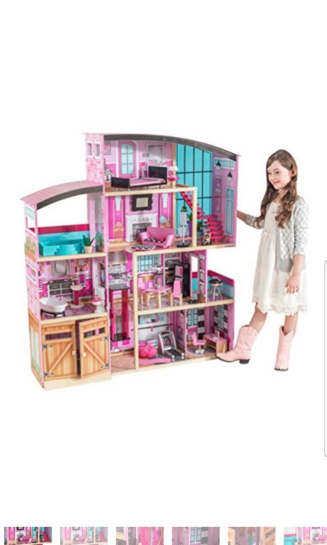 kidkraft wooden dollhouse shimmer mansion