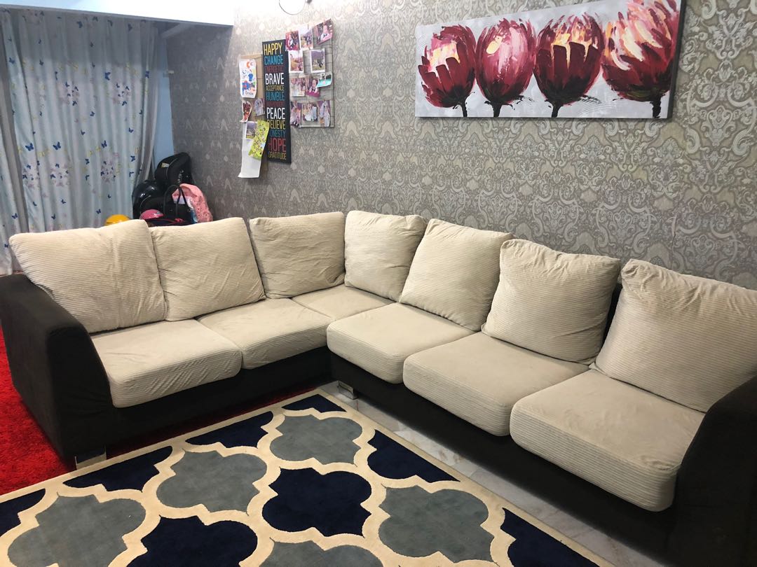 L Shape Sofa (BESAR), Furniture & Home Living, Furniture, Sofas on Carousell