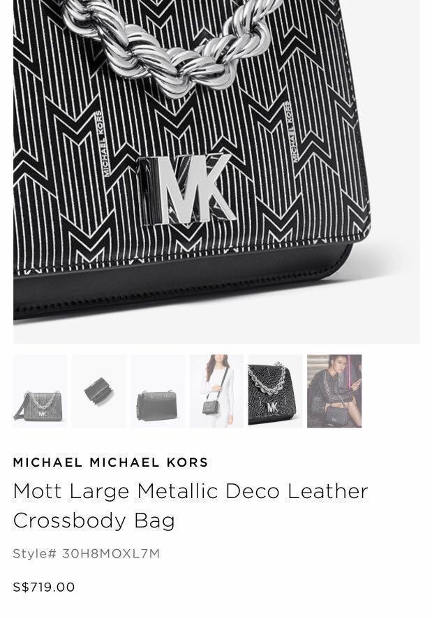 Mott large metallic deco leather crossbody 2025
