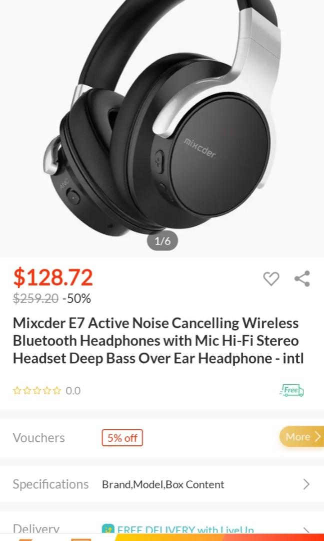 Mixcder E7 Active Noise Cancelling Bluetooth Headphone Audio