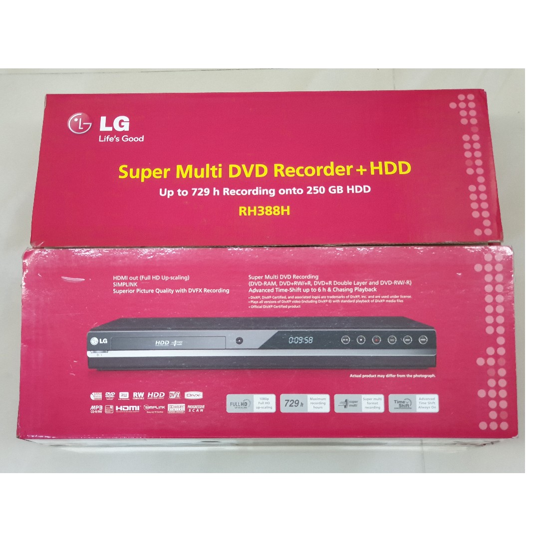 NEW LG 250GB HDD/DVD Recorder RH388H Record Any Video via RCA Inputs