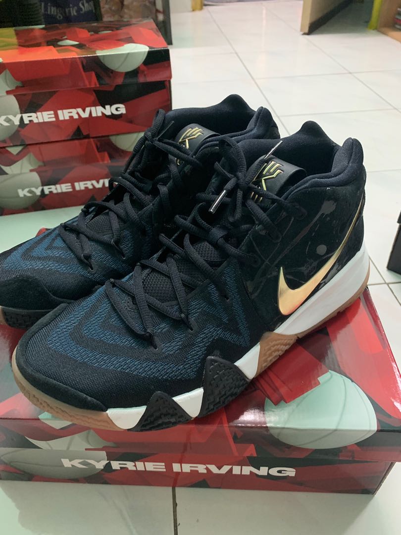 Nike Kyrie 4 Pitch Blue Gold Men s Fashion Footwear Sneakers on Carousell
