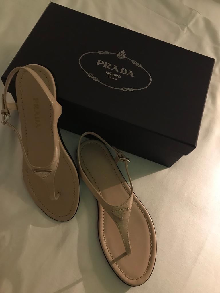 prada logo thong sandal