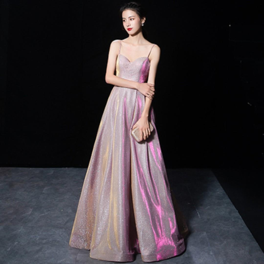 pre order purple pink silver glitter wedding evening prom dress gown RBP1038