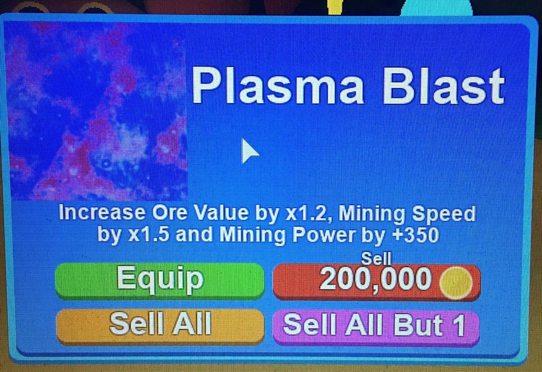 Roblox Mining Simulator Skins Plasma Blast Toys Games - 