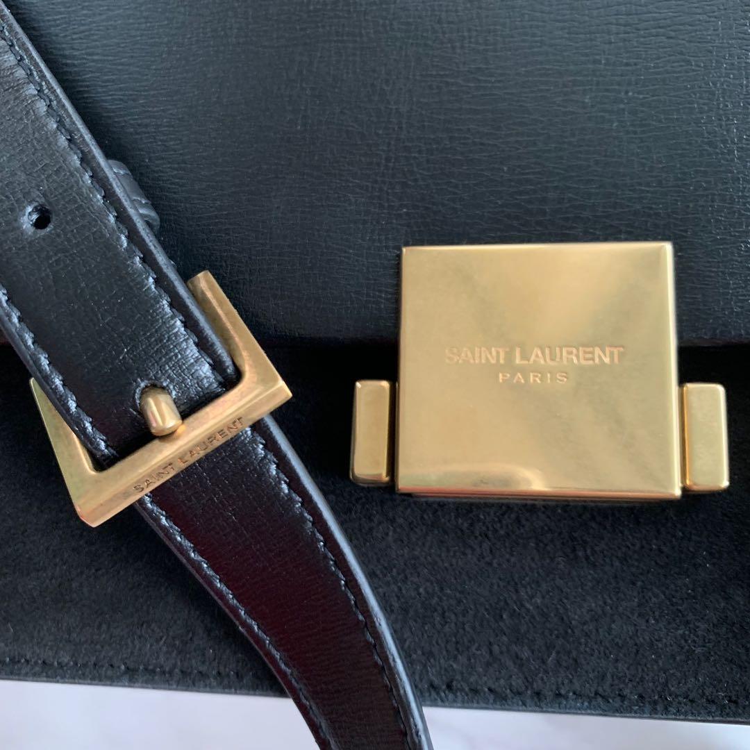 Saint Laurent Bellechasse Shoulder Bag Suede and Leather Medium Neutral