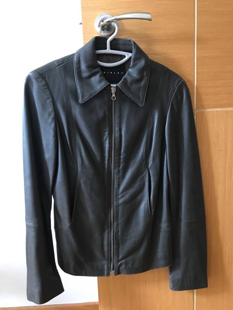 Sisley top leather jacket