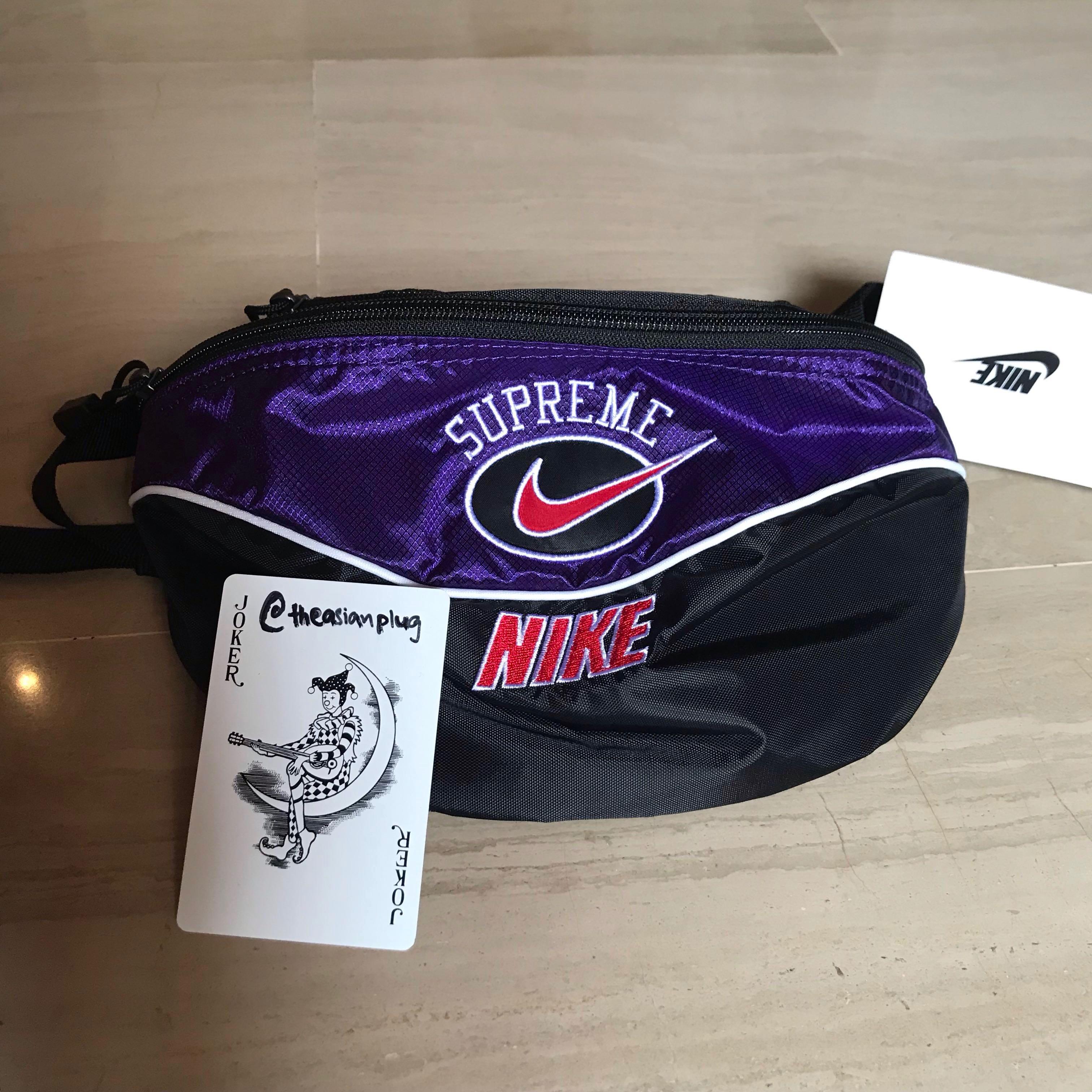 supreme nike shoulder bag purple