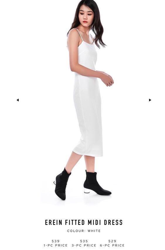 white cami dress midi