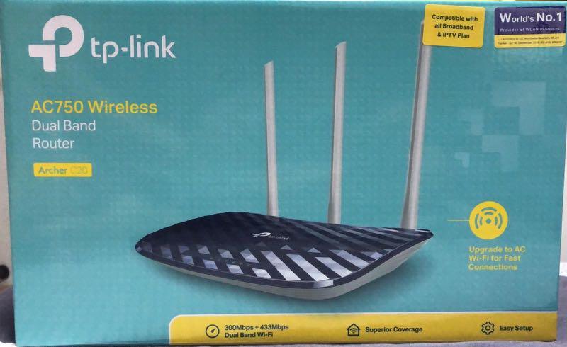 Wireless Dual Band Router Tp Link Archer C20 Ac750 Electronics Others On Carousell