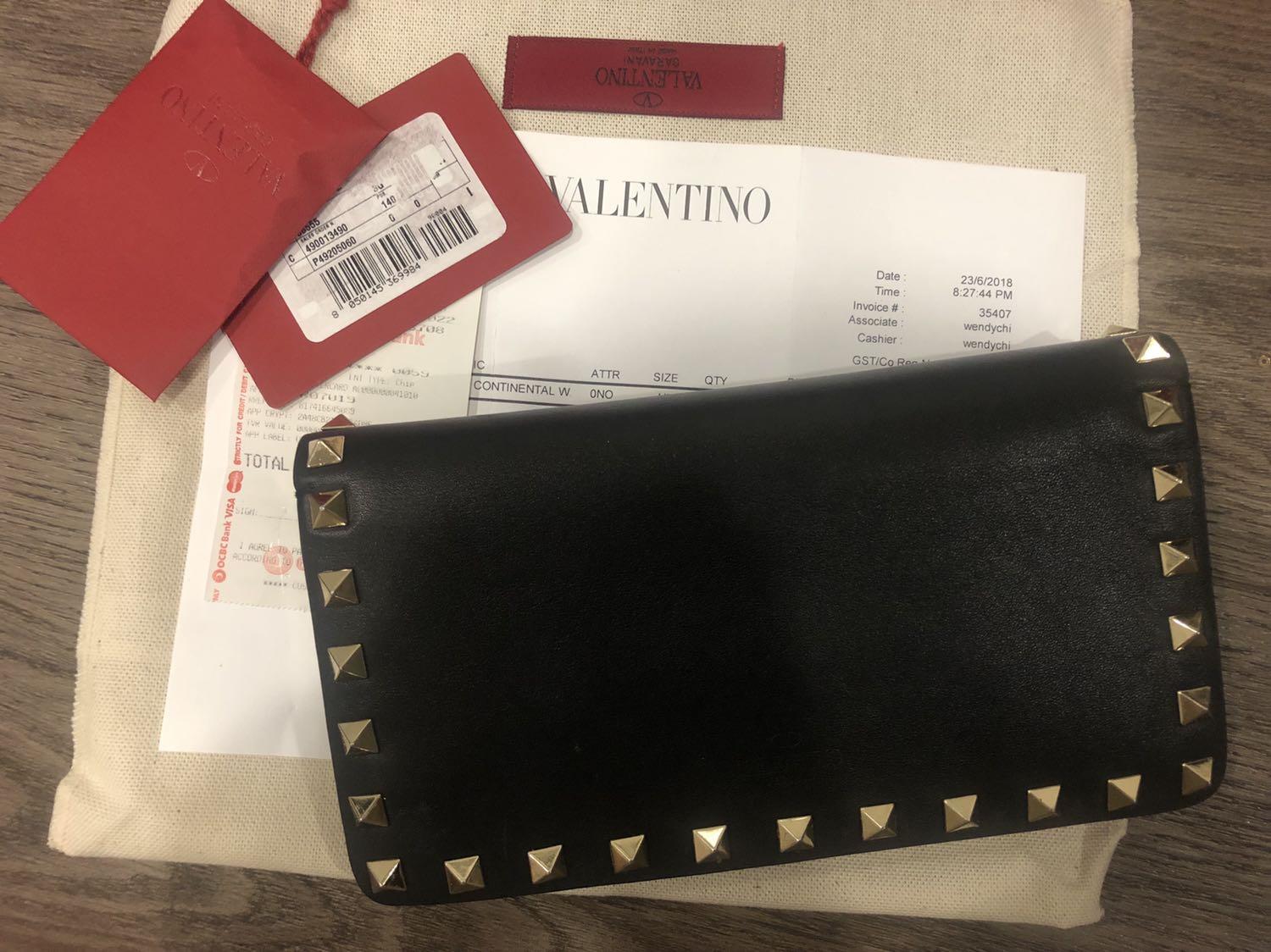 Valentino Rockstud Flap Continental Wallet, Luxury, Bags & Wallets 