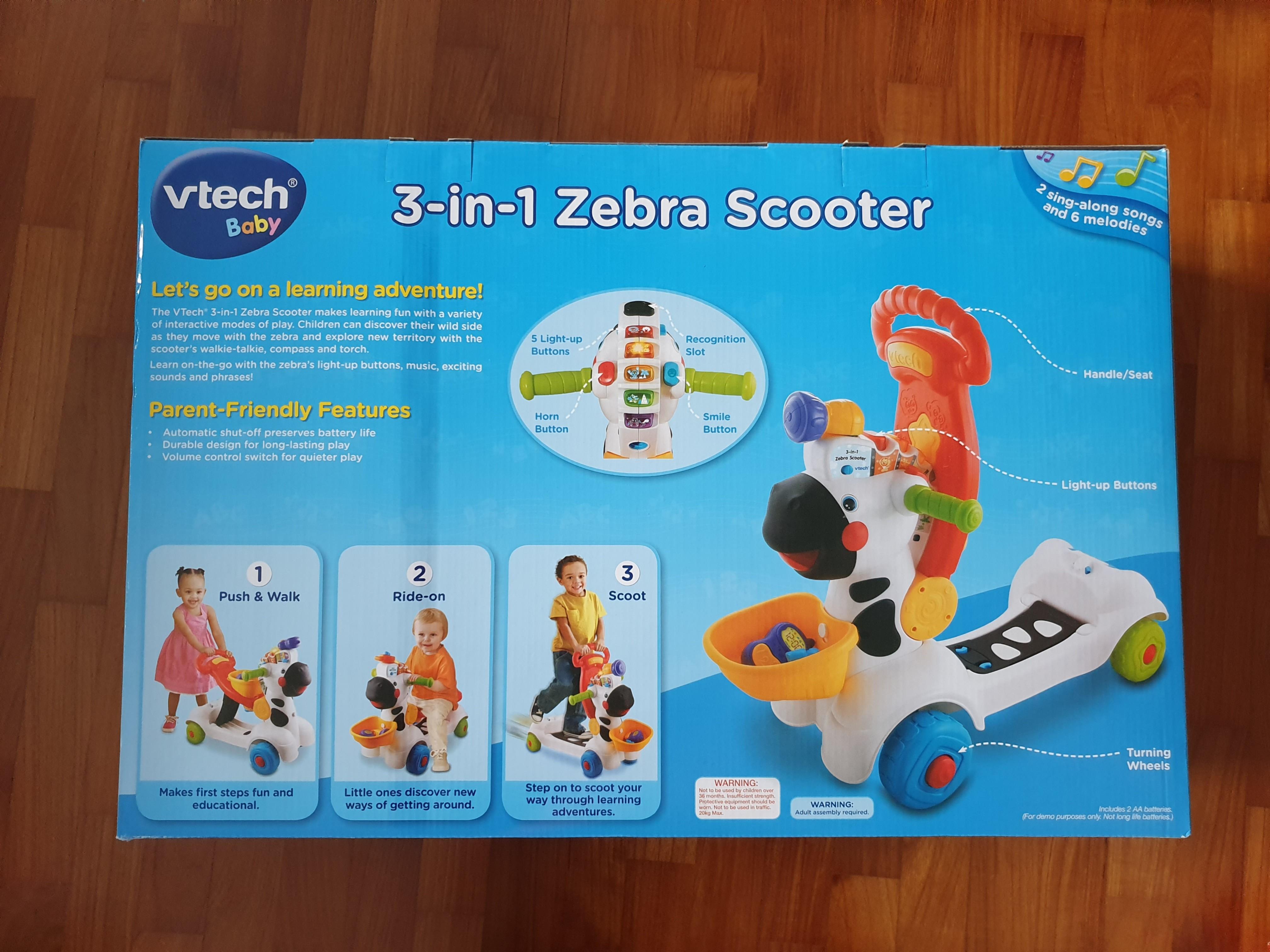 Vtech 3in1 Zebra Scooter, Babies & Kids, Infant Playtime on Carousell