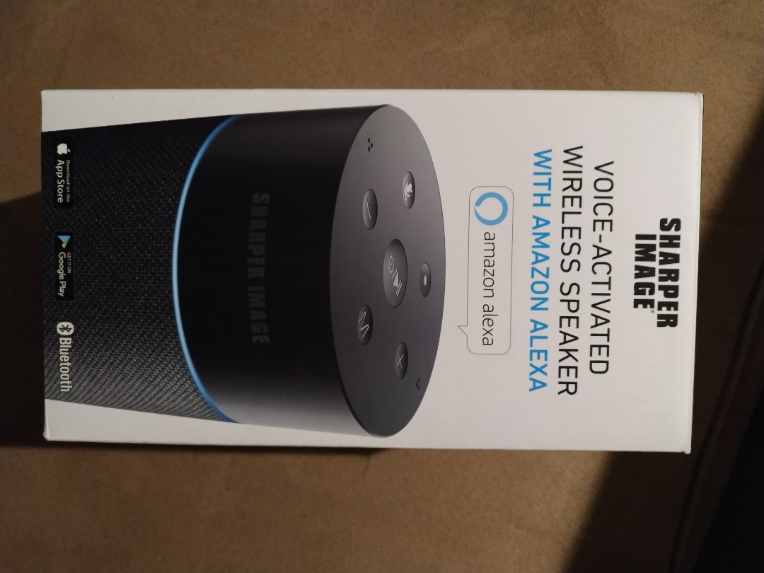 sharper image voice activated speaker with amazon alexa