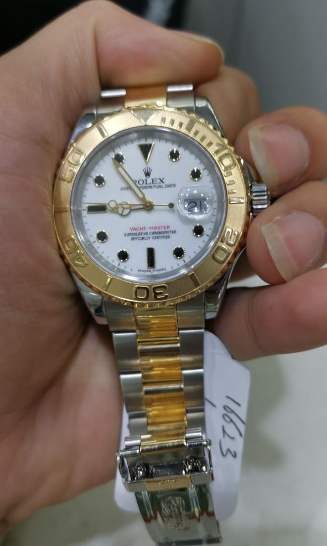 rolex yacht master half gold